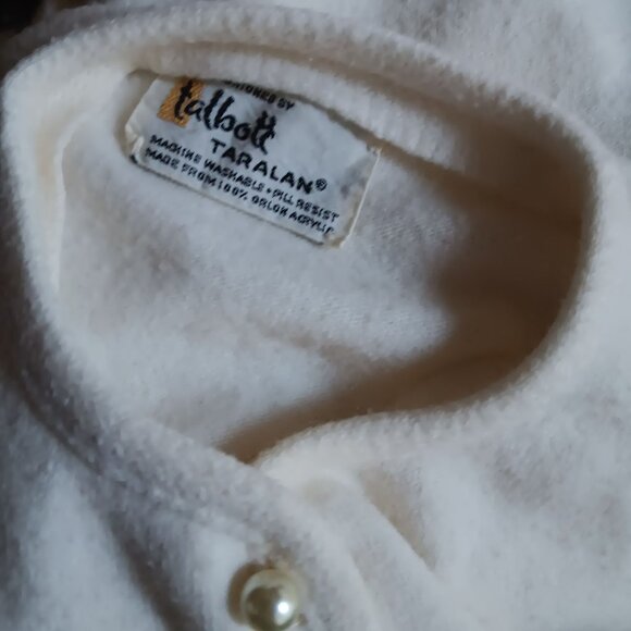Vintage Women's Medium Cardigan Sweater 1970's Elegant Granny Taralan Pearly - Picture 6 of 6